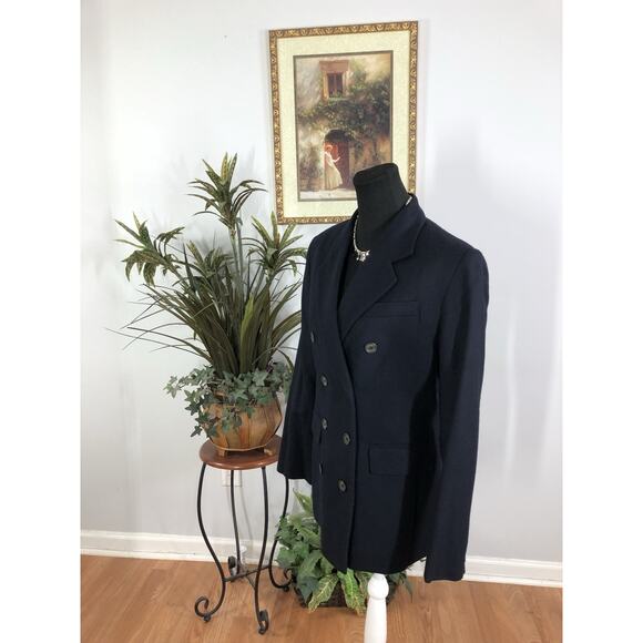 Evan-Picone Women Lapel Collar Jacket Button Long Sleeve Black 10 Office Siren - Picture 6 of 10